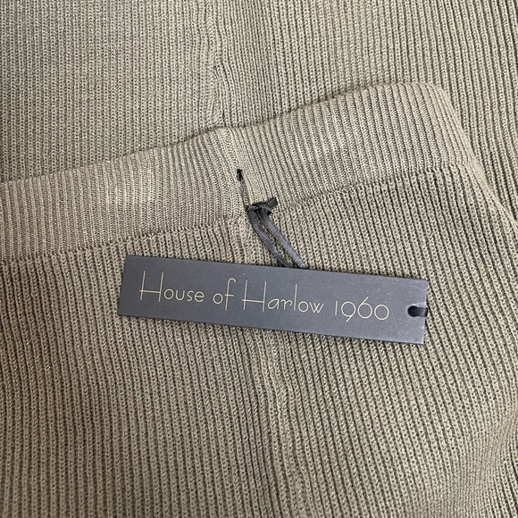 House of Harlow 1960 Ribbed Midi Skirt Olive Green Size S NWT - Picture 9 of 9